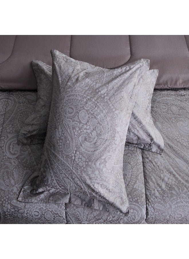 Home Box Opulent Luxe 5-Piece Cotton Jacquard Khadi Print Super King Comforter Set - 200x200 cm  - Image 2