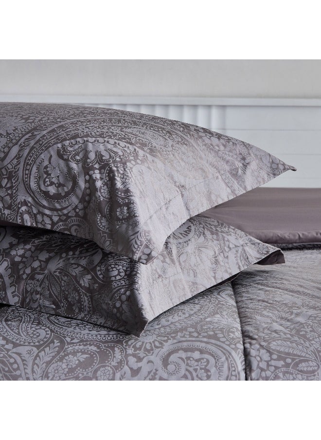 Home Box Opulent Luxe 5-Piece Cotton Jacquard Khadi Print Super King Comforter Set - 200x200 cm  - Image 5