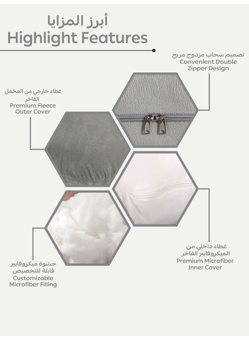 دوناتيلا وسادة الحمل دعم الظهر والوركين والساقين والبطن صوف ناعم لون بيج  - Image 4