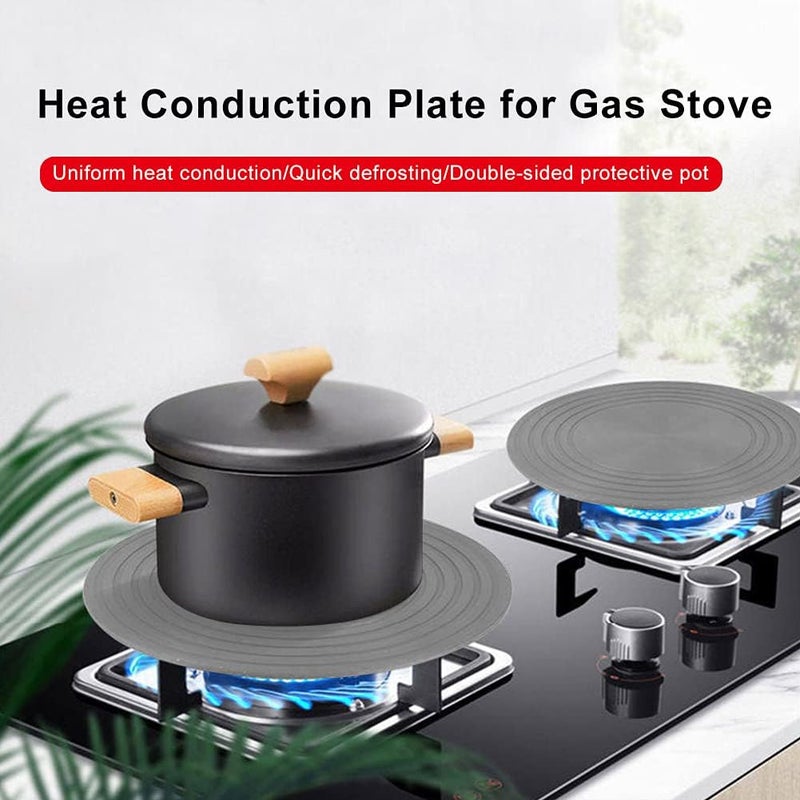 Calidaka Heat Diffuser 9/11inch Aluminum Induction Diffuser Plate,Reducer Flame Guard Simmer Ring Plate Non-Stick Hob Ring Plate for Gas Stove Glass Cooktop Converter Coffee Milk - Image 3