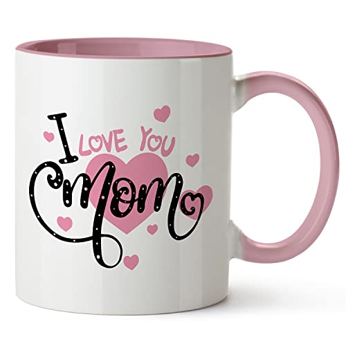 Zenply Great Mothers Day Gift Best Mom Mug 11 oz Letter Printed Novelty Coffee Mugs for Mom Daughter Son