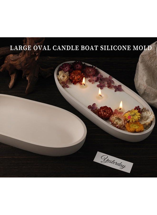 Wehous Large Bowl Resin Mold, 11.6'' Oval Bowl Silicone Molds for Resin Concrete Cement, Epoxy Casting Mold for Jewelry Makeup Storage Container Candle Boat Succulent Pot, Table Home Decoration - Image 3