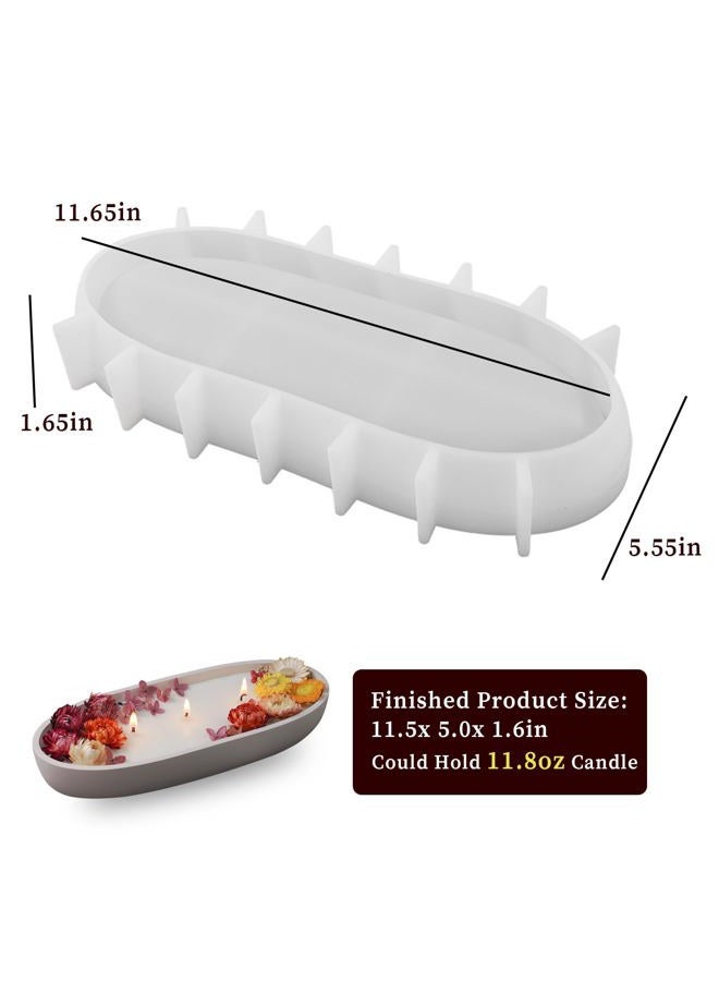 Wehous Large Bowl Resin Mold, 11.6'' Oval Bowl Silicone Molds for Resin Concrete Cement, Epoxy Casting Mold for Jewelry Makeup Storage Container Candle Boat Succulent Pot, Table Home Decoration - Image 4