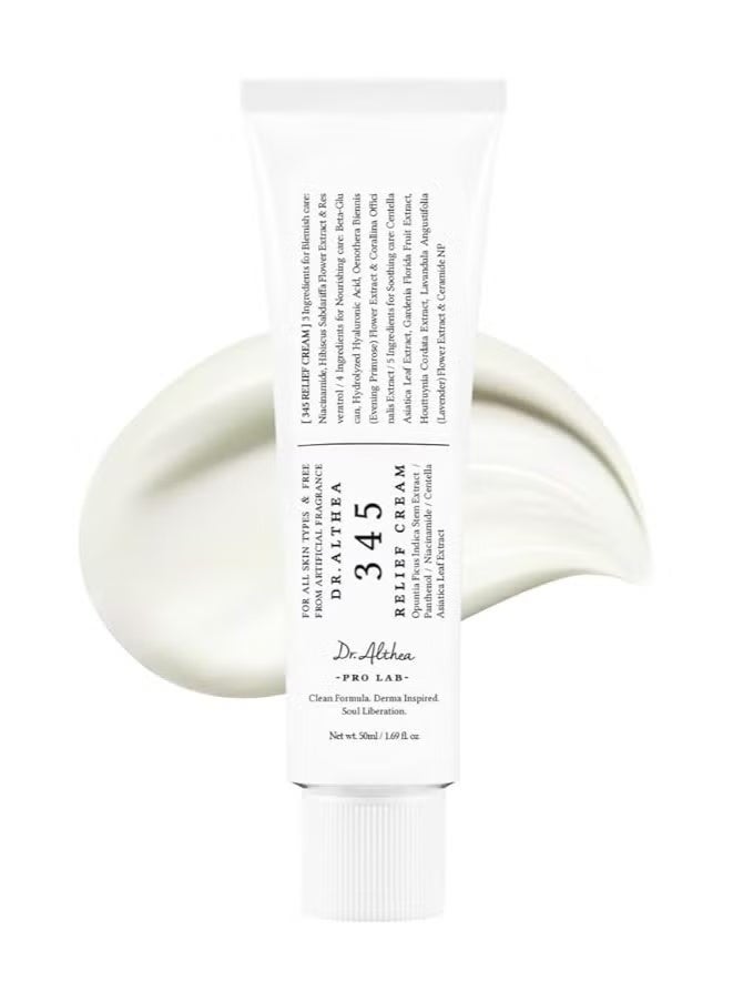 Dr. Althea 345 Relief Cream – Soothing & Hydrating Face Cream, 50ml – Calming Moisturizer for Sensitive & Irritated Skin - Image 1