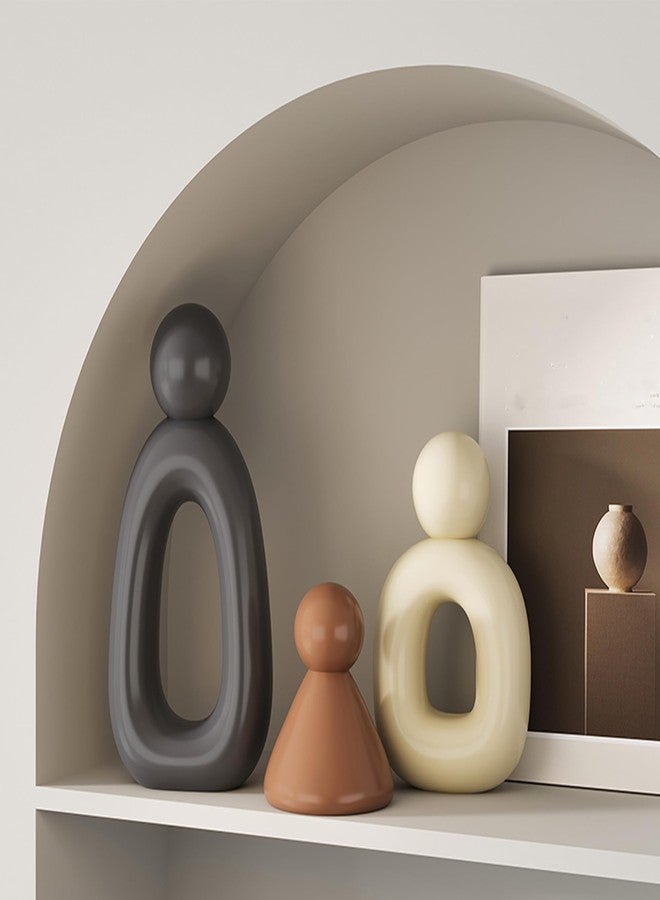 XINXUAN XGZY Abstract Three Sculptures - Minimalist Home Decoration, Modern Living Room Character Design, Desktop Decoration, Neutral Resin Art, Meaningful Home Gifts ﻿ - Image 2