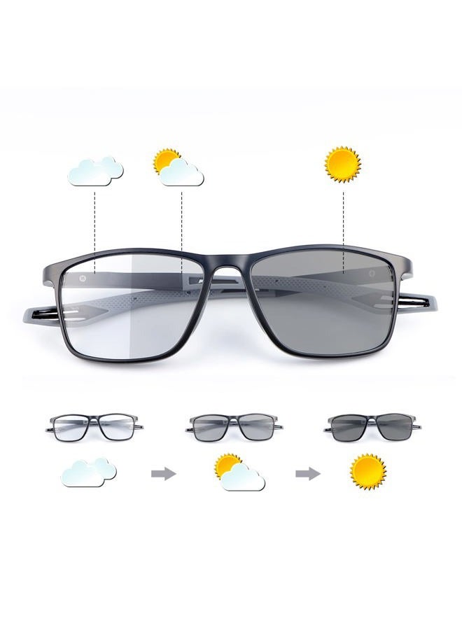 MIRYEA Photochromic Progressive Multifocus Reading Sunglasses Spring Hinges Blue Light Blocking Computer Glasses UV400 Protection Multifocal Transition Sun Readers Anti Glare Shades Eyeglasses Eyewear - Image 1