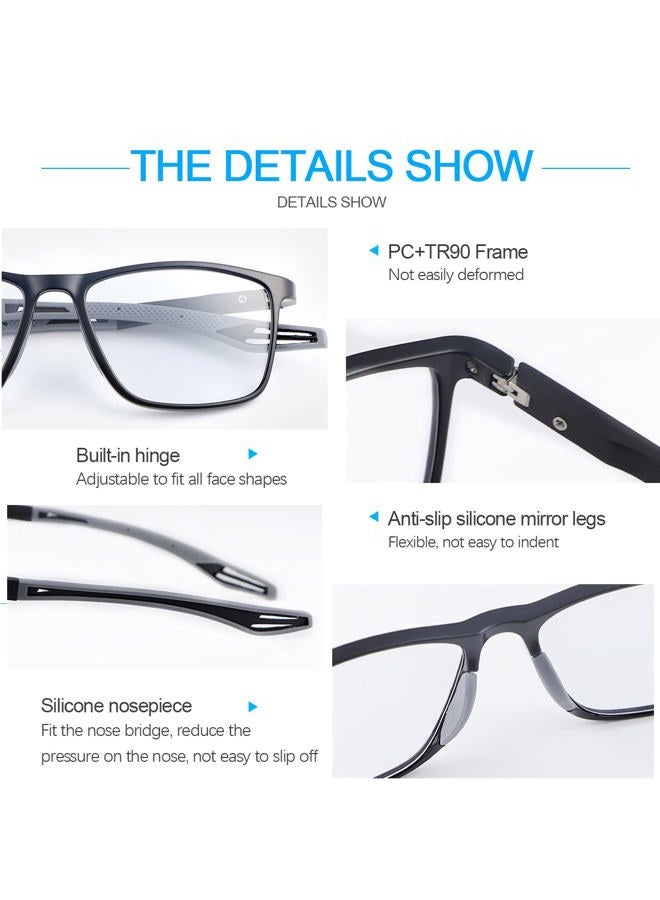 MIRYEA Photochromic Progressive Multifocus Reading Sunglasses Spring Hinges Blue Light Blocking Computer Glasses UV400 Protection Multifocal Transition Sun Readers Anti Glare Shades Eyeglasses Eyewear - Image 4