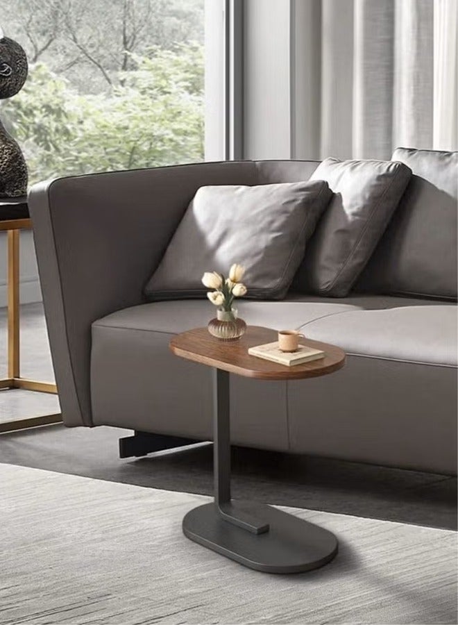 Snooe Coffee Table,Sofa Side Table,Double Layer C Shaped Square side table on wheels,coffee table for living room sofa,Suitable for study, living room, bedroom - Image 2