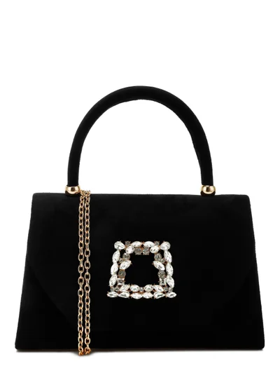 London Rag Mini Top Handle Brooch Bag in Black