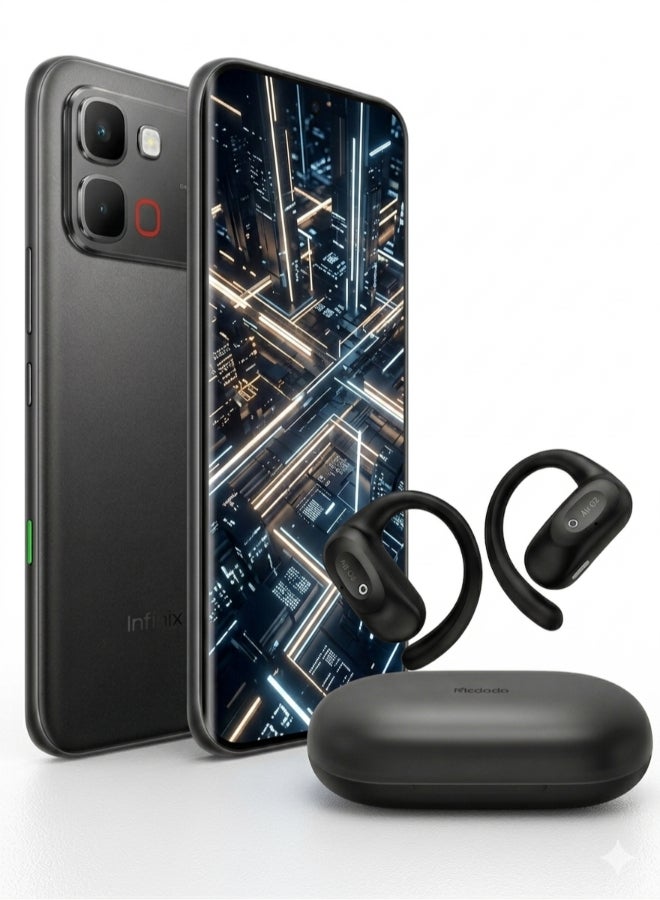 إنفينيكس هاتف إنفينكس نوت إيدج 5G المنحني مع سماعات الأذن | 16 جيجابايت رام (8+8) + 256 جيجابايت | بطارية 6500 مللي أمبير + شحن سريع 45 واط | شاشة AMOLED منحنية 6.78 بوصة 1.5K 120 هرتز | معالج ميديا تيك ديمينسيتي 7100 | كاميرا 50 ميجابكسل | أندرويد 16 | IP65 | شريحة مزدوجة - أسود - Image 1