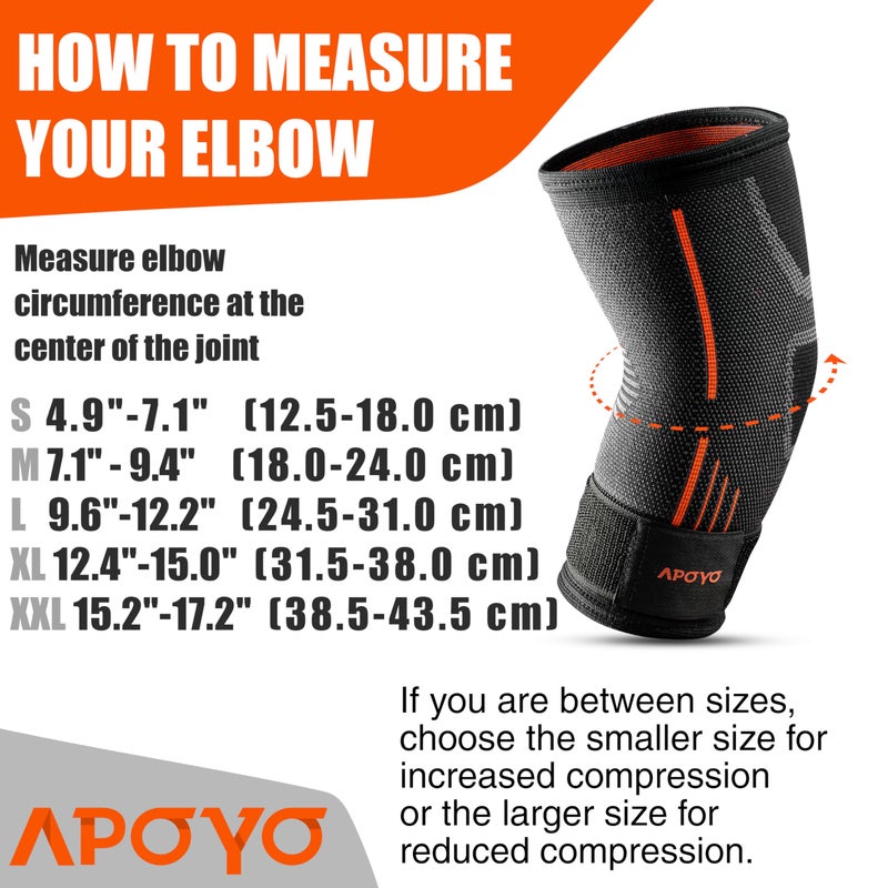 APOYO Elbow Brace for Tendonitis and Tennis Elbow, (Pair) Compression Sleeve for Arthritis, Workouts, Reduce Joint Pain During Fitness Activity (Small) - Image 3