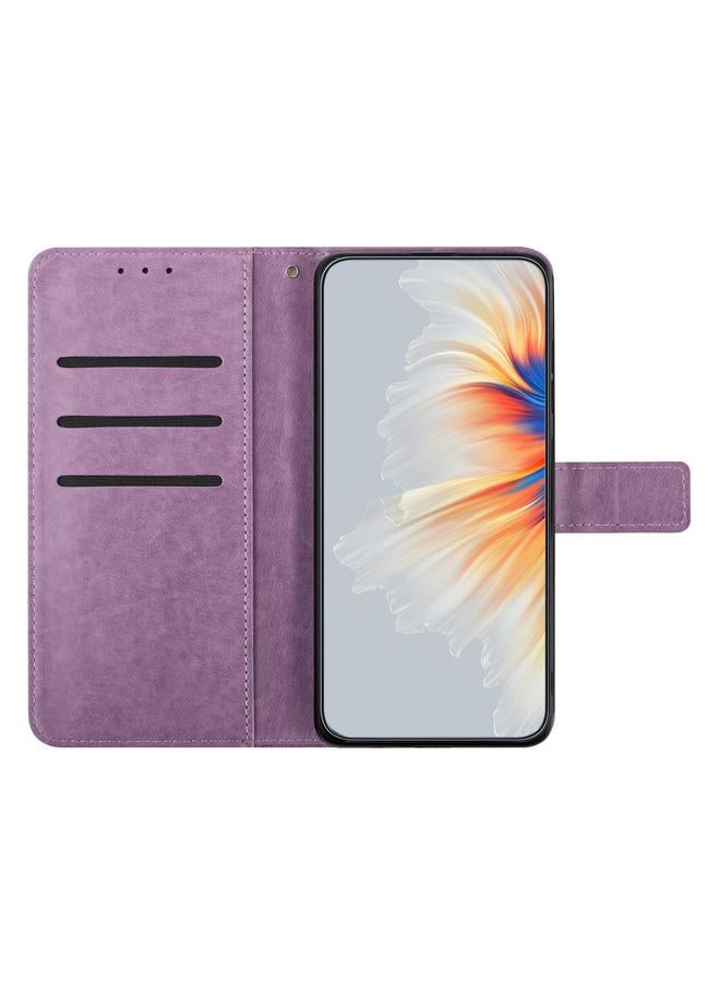اس-توب جراب هاتف Honor Magic7 من الجلد المنقوش بالزهور - Image 5