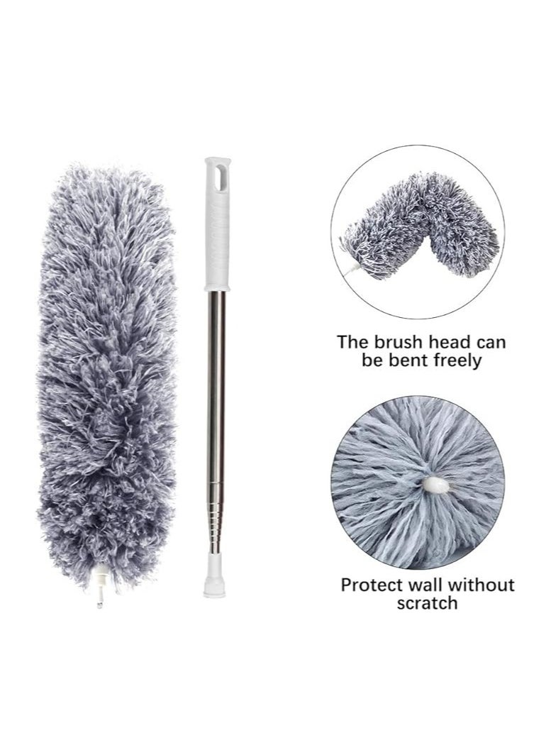 DELUX Microfiber Feather Duster Extendable Duster with 100 inches Extra Long Pole, Bendable Head & Long Handle Dusters for Cleaning Ceiling Fan, High Ceiling, Blinds, Furniture & Cars  - Image 1