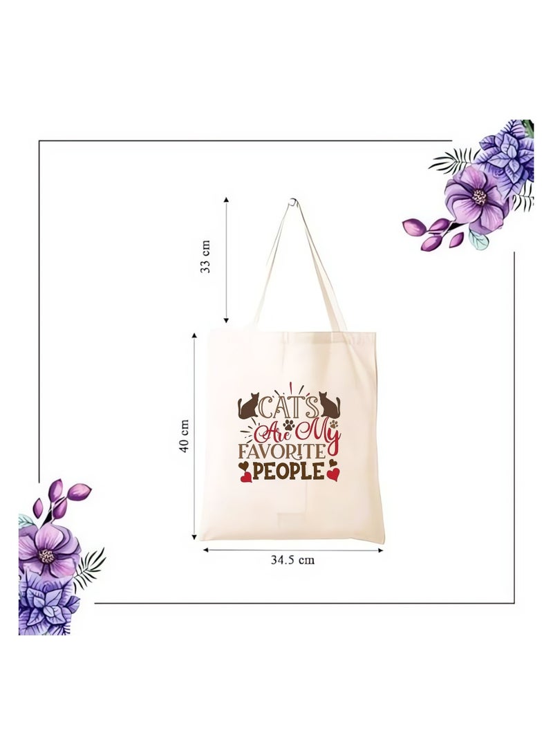 PRINTSHOP4ME International Cat Day Cotton Tote Bag–Eco-Friendly,Reusable Bag|Durable With Cat-Themed Design|Ideal For Daily,Travel And Gifts Cat Lovers - Image 4