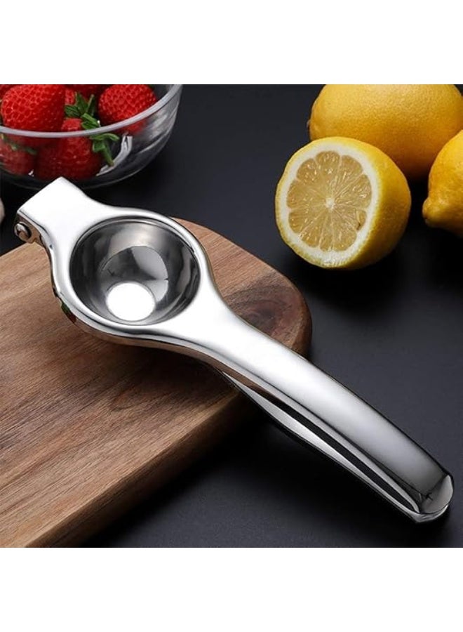 يوريفو عصارة ليمون فاخرة من الفولاذ المقاوم للصدأ - عصارة حمضيات معدنية شديدة التحمل لليمون والليمون الأخضر - ضغط يدوي مريح - سهلة التنظيف ومقاومة للصدأ - أداة متينة للمطبخ - Image 4