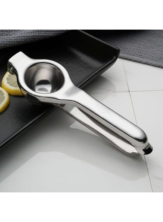 يوريفو عصارة ليمون فاخرة من الفولاذ المقاوم للصدأ - عصارة حمضيات معدنية شديدة التحمل لليمون والليمون الأخضر - ضغط يدوي مريح - سهلة التنظيف ومقاومة للصدأ - أداة متينة للمطبخ - Image 5