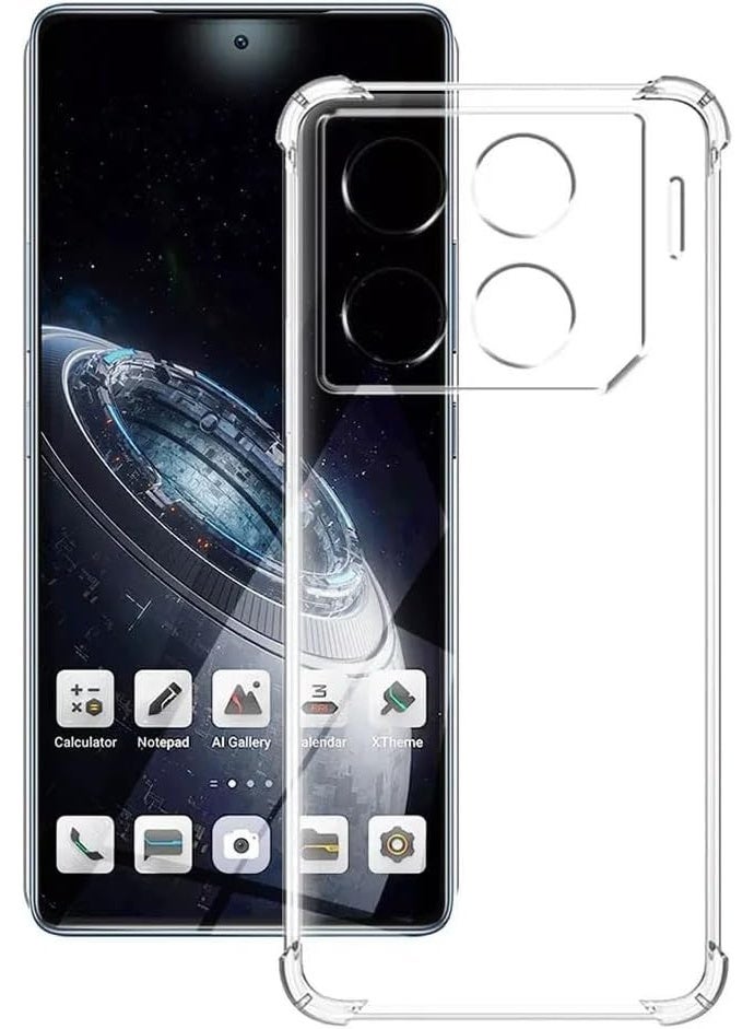 جراب متوافق مع هاتف Infinix GT 20 Pro 5G، غطاء شفاف من السيليكون (TPU) مقاوم للصدمات، مزود بحماية للكاميرا وزوايا معززة ضد الصدمات - شفاف. - Image 1