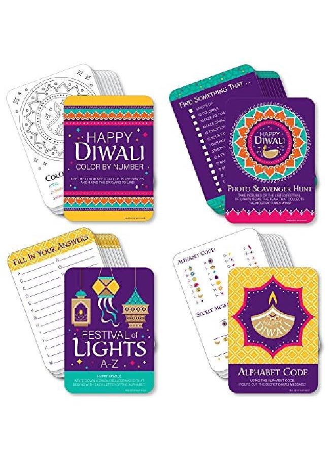 Big Dot of Happiness Happy Diwali 4 Festival Of Lights Party Games 10 Cards Each Gamerific Bundle  - Image 1