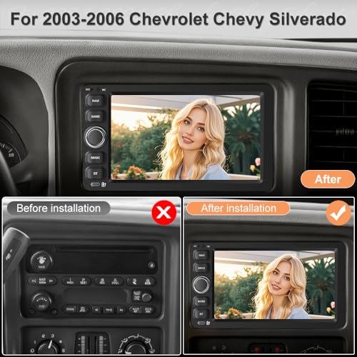 Vratzn Android 13 Car Radio Stereo for Chevrolet Chevy Silverado Impala Tahoe GMC Sierra Yukon 2003 2004 2005 2006 with 2G RAM 64G ROM Backup Camera Wireless Carplay Android Auto GPS FM Bluetooth - Image 2