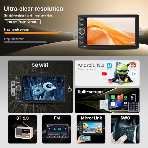 Vratzn Android 13 Car Radio Stereo for Chevrolet Chevy Silverado Impala Tahoe GMC Sierra Yukon 2003 2004 2005 2006 with 2G RAM 64G ROM Backup Camera Wireless Carplay Android Auto GPS FM Bluetooth - Image 5
