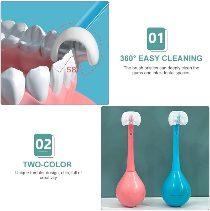 فرشاة أسنان ذات شعيرات ناعمة 2 حبة مقبض مريح للعناية بالفم للأولاد - Image 4