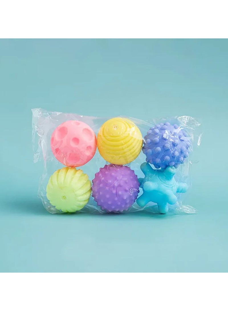 Baby Balls for 3-12 Months and Toddlers 1-3 Years Old Squeaky Bath Ball Toy Sensory Ball Toy for Baby Soft Vinyl with (6 Pieces) - Image 2