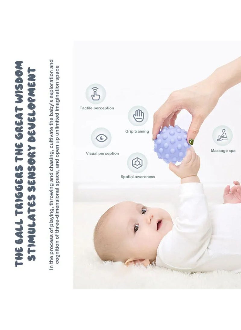 Baby Balls for 3-12 Months and Toddlers 1-3 Years Old Squeaky Bath Ball Toy Sensory Ball Toy for Baby Soft Vinyl with (6 Pieces) - Image 4