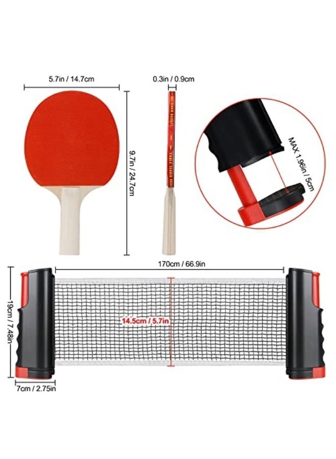 شيبشيب مجموعة تنس طاولة محمولة – طقم بينغ بونغ فوري للألعاب الداخلية والخارجية، للمدرسة والمنزل والمكتب - Image 5