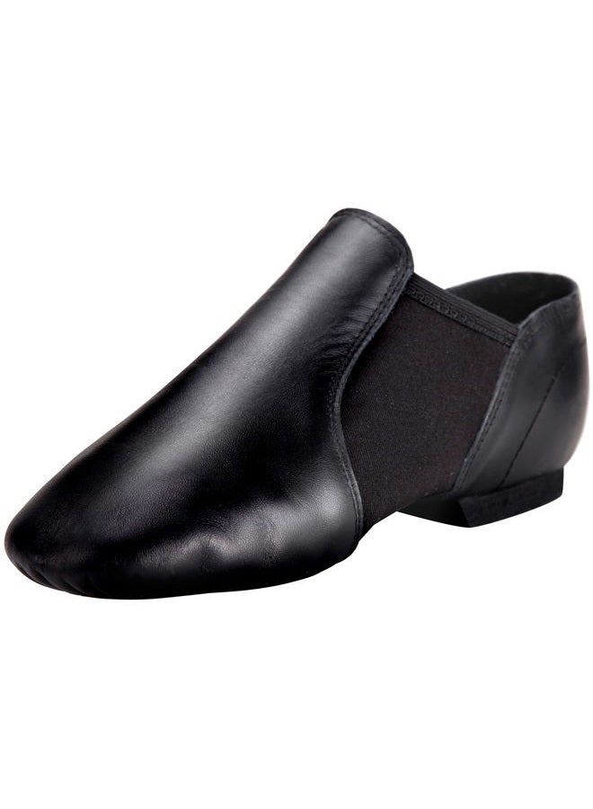Linodes (5.5M-Heel to Toe 22cm, Black) - Tent Leather Upper Jazz Shoe Slip-on - Image 1
