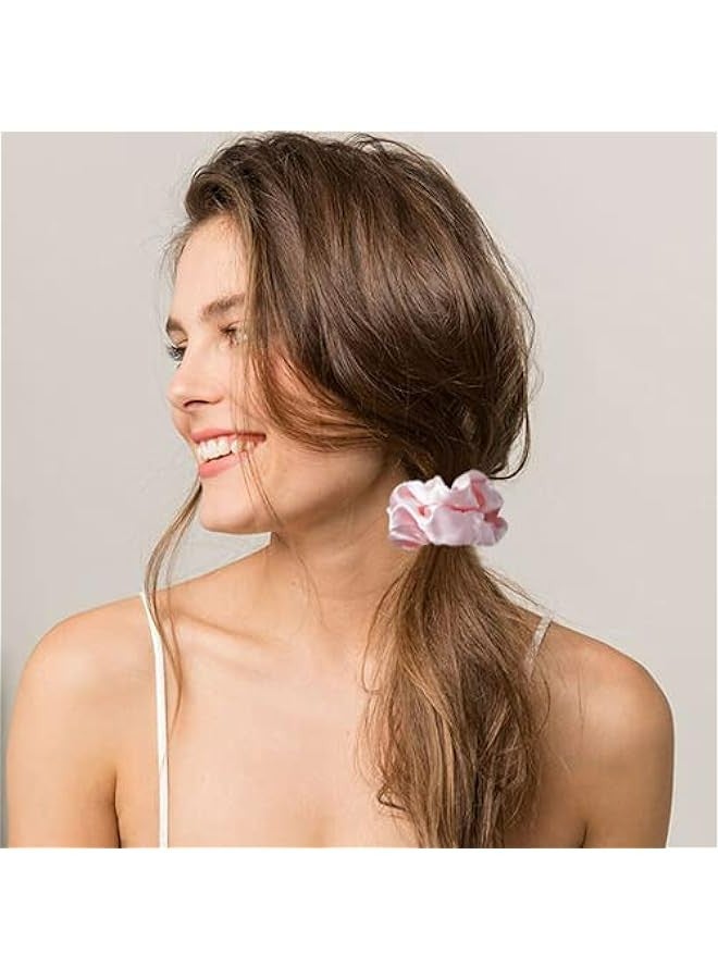 Loquat Luxurious Silk Hair Scrunchies for Women, Pack of 3 - Prevent Breakage and Frizz, Gentle Ponytail Holders for Curly Hair Sleep - Image 4