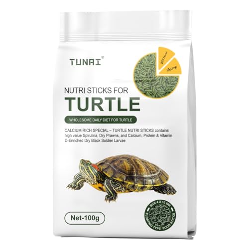 TUNAI 3In1 Adult Turtle Food & Tortoise Food Spirulina Added for Better Shell Health|100G| Contains Nutritious Pellets, Whole Shrimp and Bsfl Insect Larvae, 1 Count - Image 1