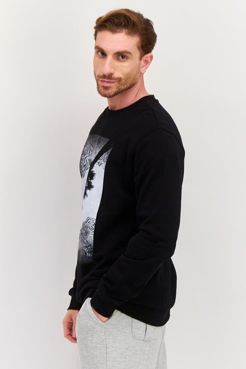 Hurley Men Sportswear Fit Long Sleeve Outdoor Sweatshirt, Black Combo  - Image 2