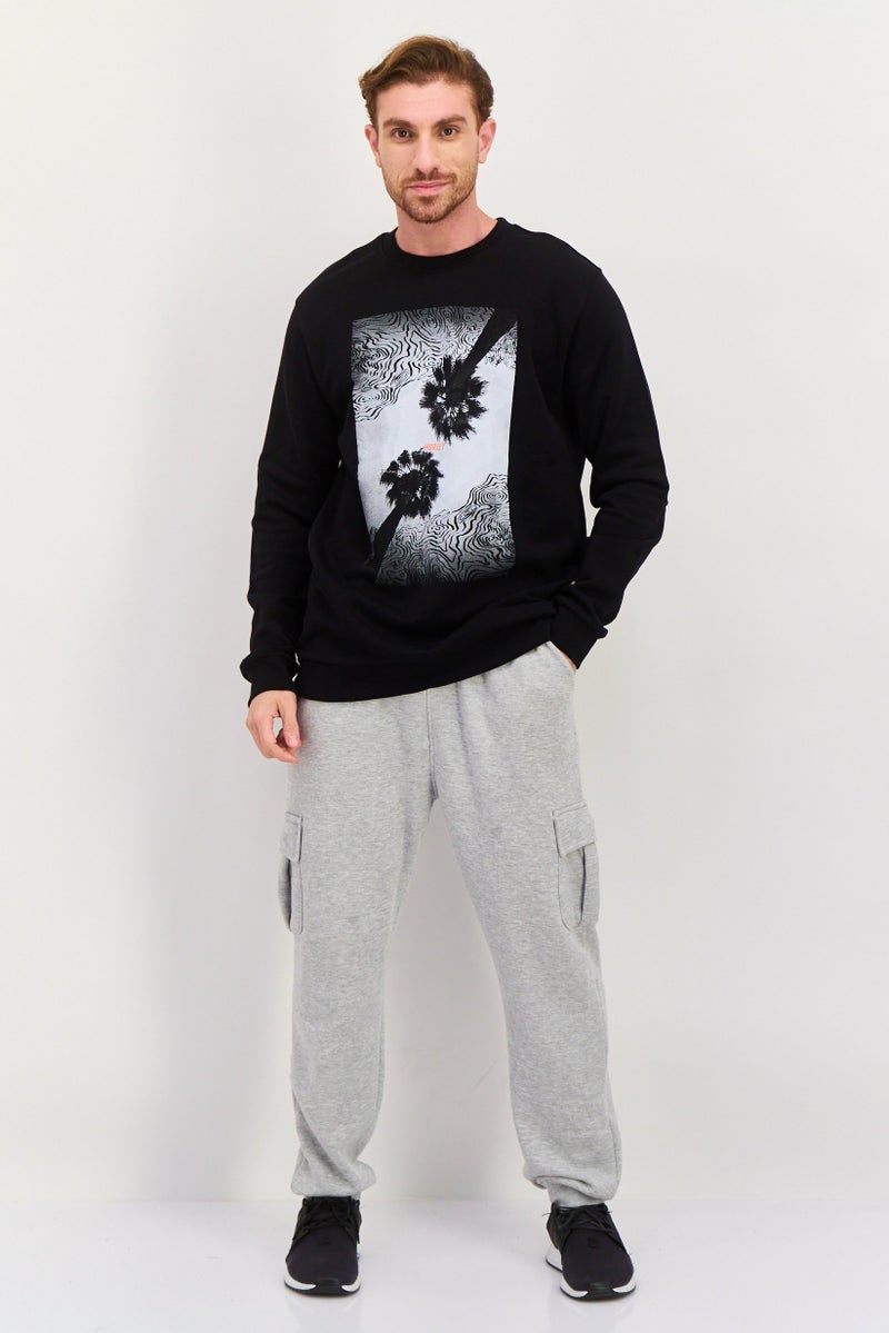 Hurley Men Sportswear Fit Long Sleeve Outdoor Sweatshirt, Black Combo  - Image 4