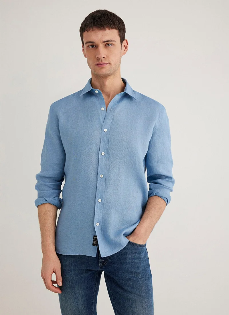MAVI Blue Linen Shirt