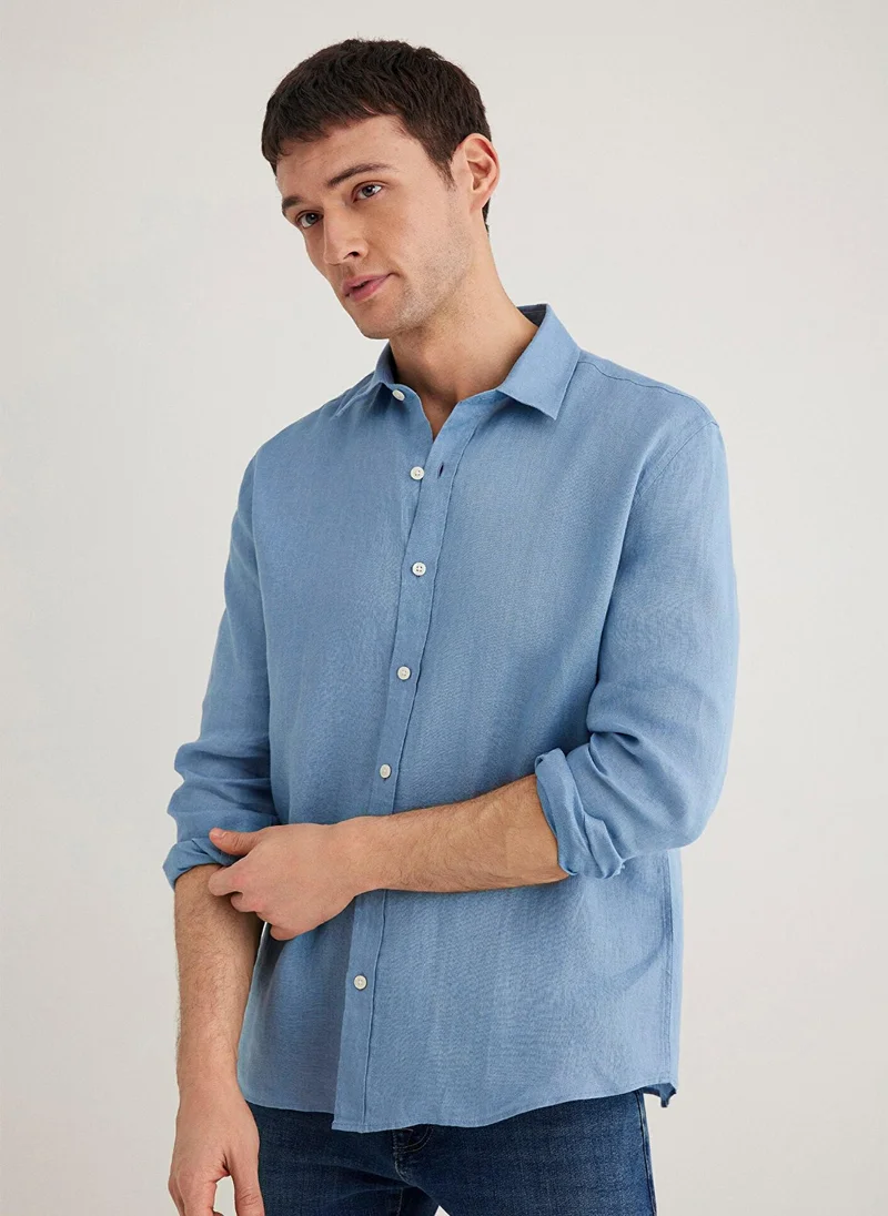 MAVI Blue Linen Shirt