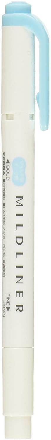 Zebra Technologies Zebra Mildliner Highlighter in Mild Blue - Dual-Tip Design - Image 1