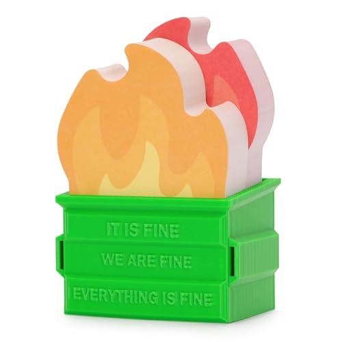 Dalycro Dumpster Fire Sticky Notes Set, 350 Sheets Funny Sticky Post It Notes for Work and Office, Dumpster Fire Desk Accessories for Coworkers Boss Gift Christmas Birthdays (Garbage Can Set) - Image 1