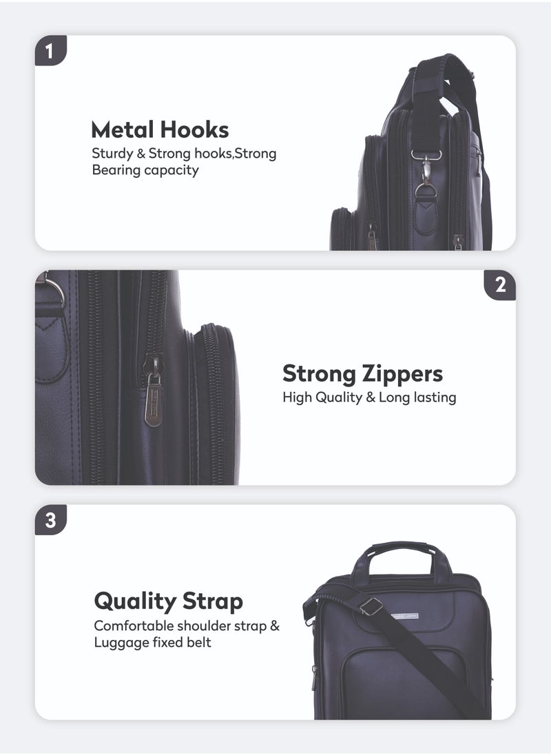 PARAJOHN Vertical Slipcase Secure Business Professional Multi Purpose Travel Laptop Bag with Hideaway Handles, Cross Shoulder Strap, Protective Padding/Office Bag/Macbook Bag/Backpack  - Image 3