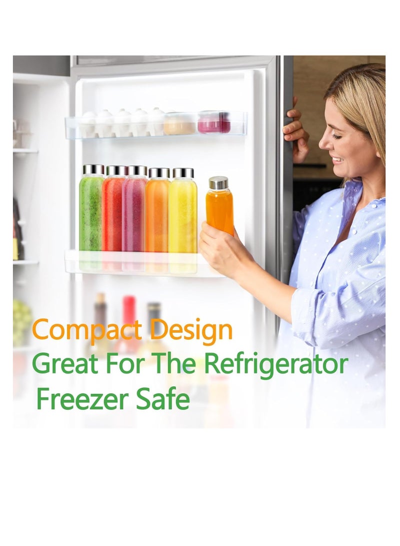 بريميفي زجاجات زجاجية شفافة بأغطية سعة 18 أونصة - 3 عبوات زجاجات مياه زجاجية فارغة قابلة لإعادة الاستخدام بأكمام، وأغطية من الفولاذ المقاوم للصدأ، للمشروبات الساخنة والباردة والعصائر والشاي - المشروبات والحليب والعصائر - Image 5