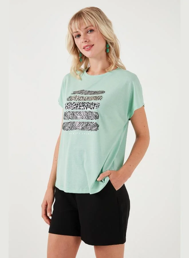 Lela Lela Printed Crew Neck Regular Fit T-Shirt Women's T-Shirt 6671003