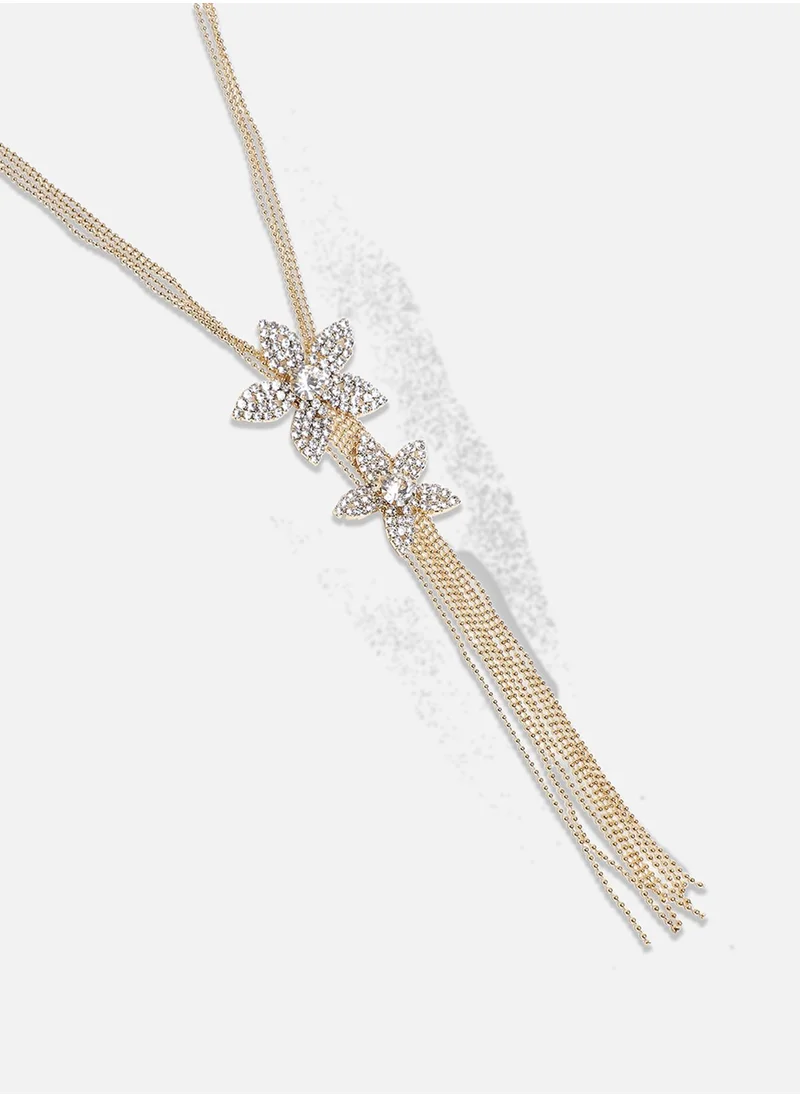 SOHI Starlight Serenade Negligee Necklace - Chalice Silver-Colour