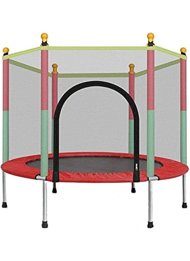 Generic 1.4M Indoor and Outdoor Children's Safety Trampoline Baby Bounce Bed Small Children Adult Fitness Belt Protection Net Family Toys Trampoline  - Image 1