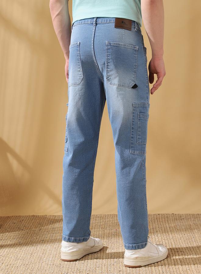 Dennis Lingo Men's Indigo 100% Cotton Solid Pattern Full Length Relaxed Jeans  - Image 5