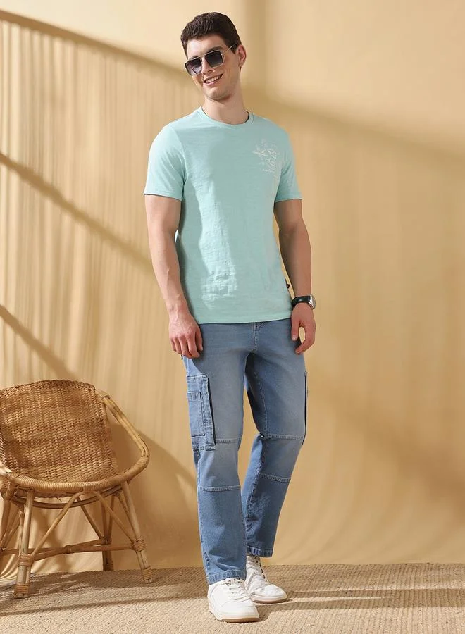 Dennis Lingo Men's Indigo 100% Cotton Solid Pattern Full Length Relaxed Jeans