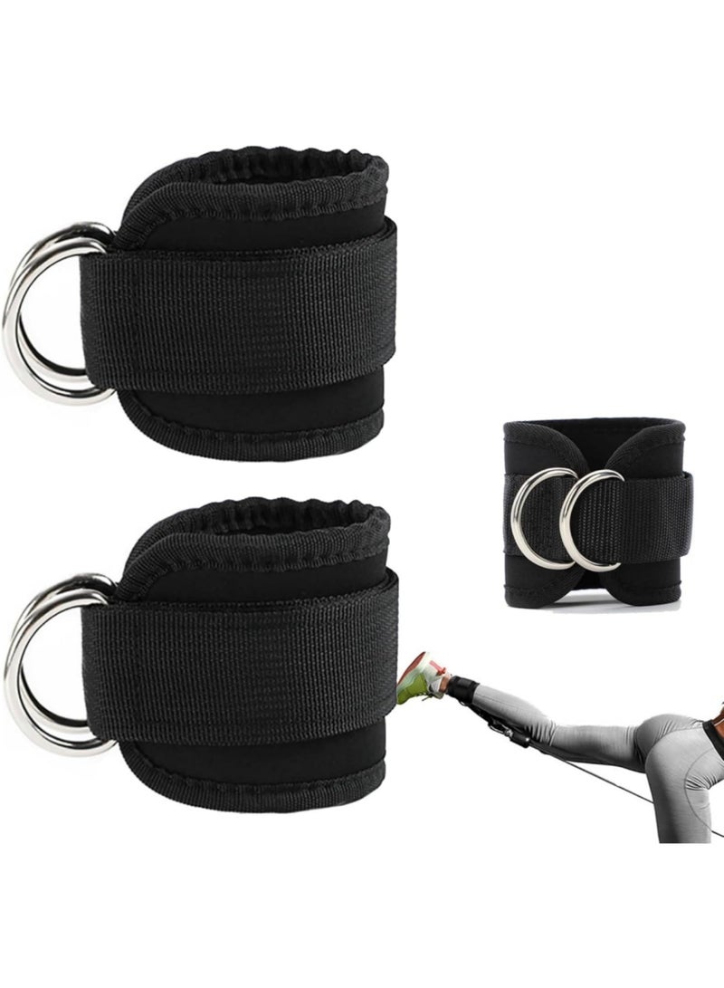 saykfoe Ankle Strap Ankle Resistance Strap, Wrist Cuff Padded Shoulder Strap Adjustable, Fitness Hip Kick D-Ring for Cable Machine Gym Foot Training Support (1 Pair) - Image 1