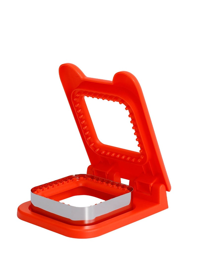 Sandwich Cutter and Sealer, Square Pocket Sandwiches Cutter Uncrustables Maker, Sandwich Cutters for kids love lunchables,Red.  - Image 1
