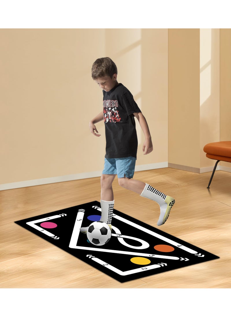 SYOSI Football Footstep Training Mat 60x90cm Soccer Training Mat Anti Skid Footwork Mat for Soccer Skills Training Silent Shock Absorption Training Pace Ball Sport Mat for Kids and Adults  - Image 5