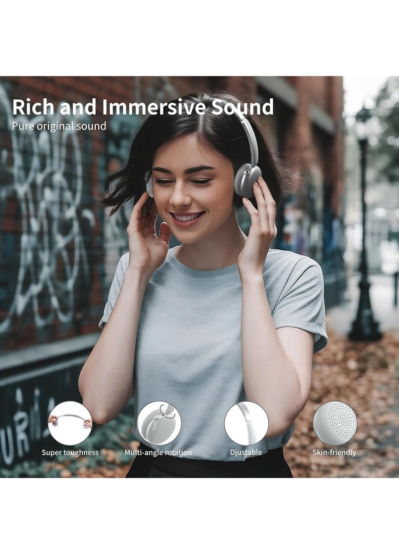 فينجر تايم سماعات رأس ستيريو لاسلكية بصوت عالي، وقت تشغيل يصل إلى 80 ساعة، مسافة تشغيل تصل إلى 10 أمتار، وسائد أذن مريحة، حزام رأس قابل للتعديل وتصميم قابل للطي - Image 2