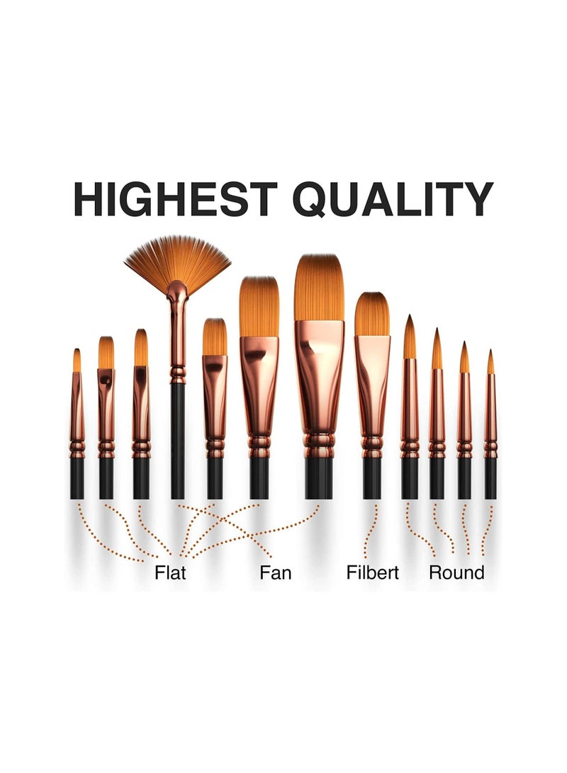 IBAMA Professional Artist Paint Brushes set with Nylon Hair Painting Brush Great for Acrylic, Face, Nail Art, Body Art, Miniature Detailing & Rock Painting.Great For Kids and Adults - Image 5