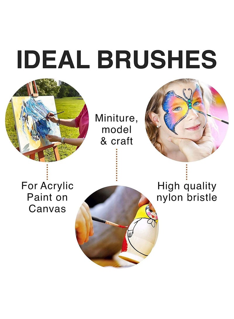 IBAMA Professional Artist Paint Brushes set with Nylon Hair Painting Brush Great for Acrylic, Face, Nail Art, Body Art, Miniature Detailing & Rock Painting.Great For Kids and Adults - Image 4